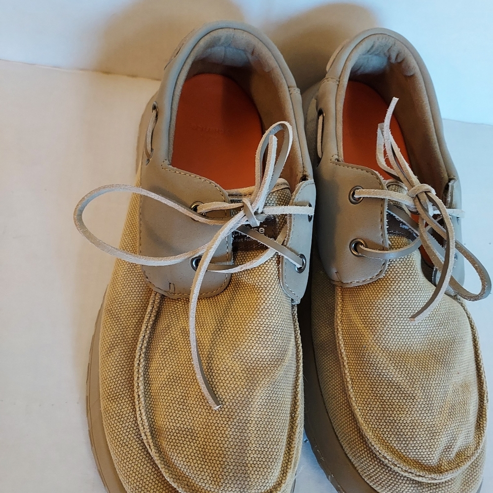 SoftScience Canvas Boating Shoes Khaki Tan Sz 12 - Picture 2 of 5